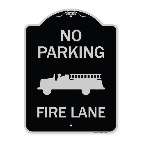 Signmission No Parking Fire Lane Fire TruckHeavy-Gauge Aluminum Architectural Sign, 24" x 18", BS-1824-23739 A-DES-BS-1824-23739 - main